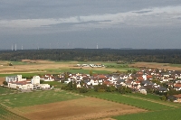 Luftbild mit Blick auf die geplanten Konzentrationsflächen für Wind